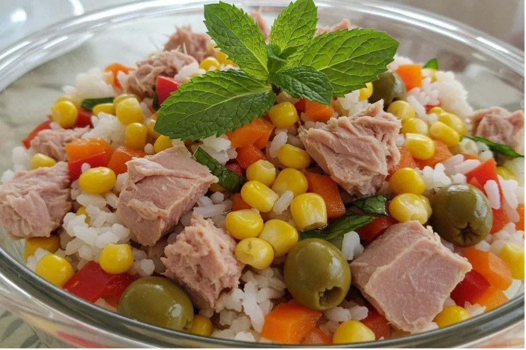 riz en salade au thon
