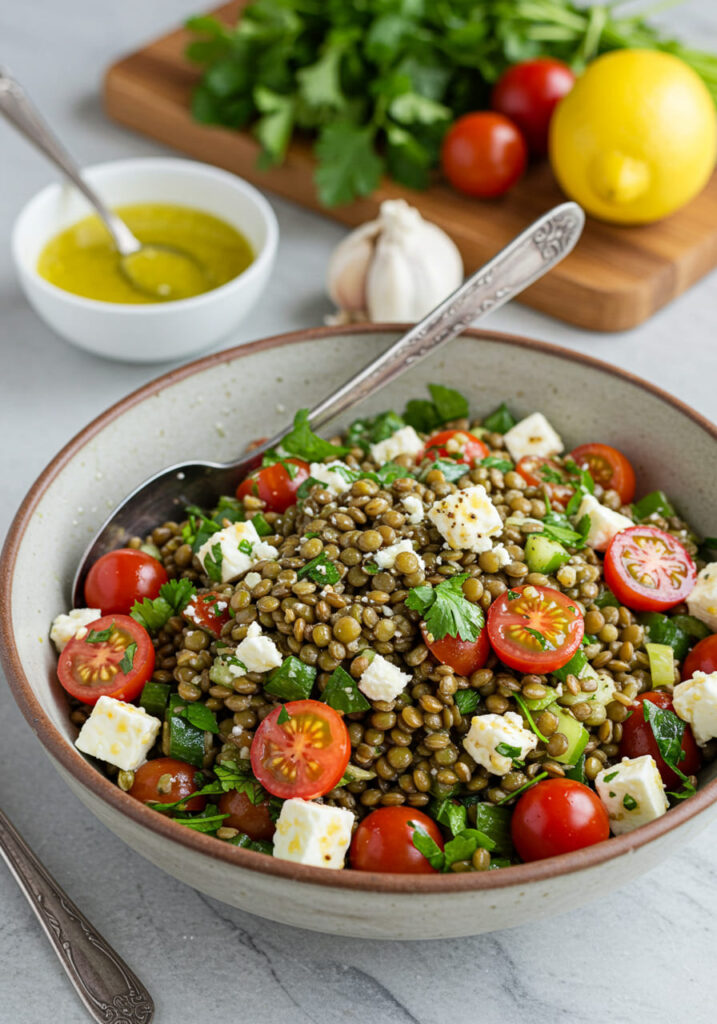 salades lentilles feta
