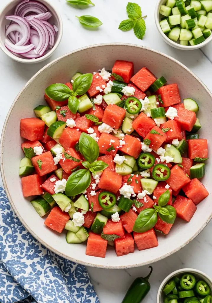 salade pastèque feta concombre